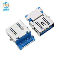 Connecteur de données USB 3.0 vertical SMT mâle/femelle 9 broches, 6 broches, 4 broches, avec borne de soudure en cuivre phosphoreux plaqué or pour PCB