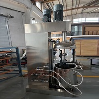Mélangeur sous vide à levage hydraulique 200L, disperser antidéflagrant à triple arbre, ligne d'équipement à double disque