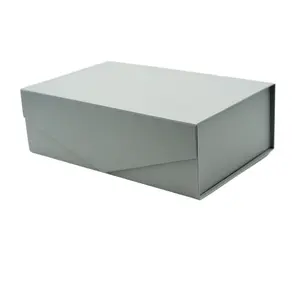 Custom Printed Grey Folding Simple Magnet Paper Box Shoe Cloth Luxury Recyclable Rigid Paper Box