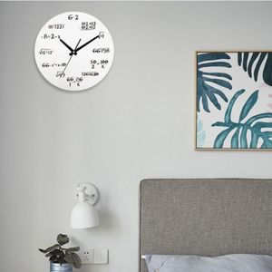 <span class=keywords><strong>Matematica</strong></span> orologio da parete nero 12 pollici silenzioso senza ticchettio unico quarzo rotondo a batteria <span class=keywords><strong>matematica</strong></span> equazioni orologio da parete per la casa - Product Image 5