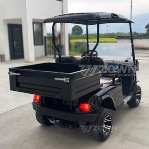 Carrito de Golf de 2 Plazas, Resistente, Color Negro, con Canasta de Almacenamiento Delantera y Asientos de Cuero Suave, para Mantenimiento y Suministro en Resorts - Product Image 4