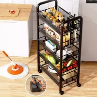 Chariot de Rangement de Cuisine Métallique Multi-Niveaux Personnalisé, Panier à Légumes sur Pied pour Vaisselle de Salle de Bain, Vente en Gros