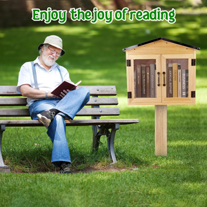 Caja de biblioteca para exteriores DIY de una sola cubierta de doble puerta para intercambio de literatura estanterías para Vecindarios escuelas - Product Image 6
