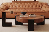 Nouvelle table basse en noyer noir d'Amérique du Nord, ensemble de meuble TV, style nordique moderne minimaliste, salon, table d'appoint en bois massif