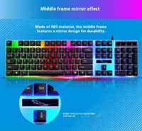Combo de Teclado y Ratón para Juegos con Cable LED, Teclado Mecánico LED Resistente al Agua para Computadora, Venta Caliente