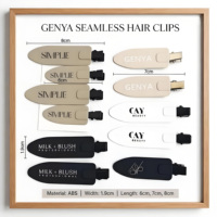 Genya Clips Cheveux Longs 7cm Anti-Plis Personnalisables LOGO Mat, Épingles Anti-Marques 8cm Grandes, Clips à Boucles pour Soins de la Peau