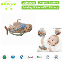 Anneau de dentition sensoriel en silicone souple de qualité alimentaire pour bébé, anti-chute, non toxique, durable et réutilisable, modèle Yacht