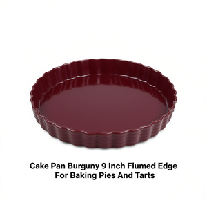 Molde para Pastel Borgoña de 9 Pulgadas con Borde Acanalado para Hornear Tartas y Pasteles - Product Image 2