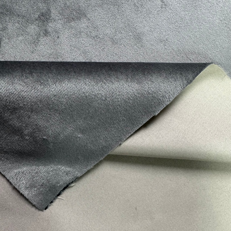 2025 China Manufacturer Grey Polyester Knitting Blackout Velvet 280cm Width Blackout Holland Velvet Curtain Upholstery Fabric