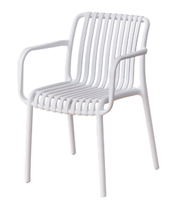 Sedia da Pranzo Moderna Impilabile con Braccioli in <span class=keywords><strong>Plastica</strong></span>, Altezza Regolabile, Comoda, per Ristoranti, Caffè, Appartamenti, Arredamento Casa - Product Image 1