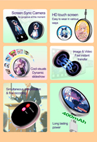 Badge numérique intelligent rechargeable Type C 400 mAh avec écran, service OEM, personnalisation DIY de photos et courtes vidéos, idéal pour les fans et les cadeaux.