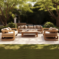 Mobilier d'extérieur classique haut de gamme pour patio mobilier de jardin d'hôtel en teck fauteuil de luxe canapé simple