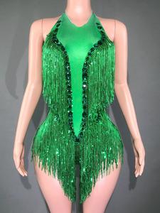 Costume da Ballo con Strass Scintillanti, Paillettes Elastiche, Tuta Fluida, Costume per Spettacoli sul Palco - Product Image 6