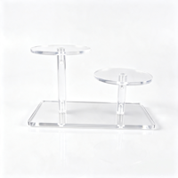 Présentoir Hexagonal à 3 Niveaux en Acrylique Transparent, Support Cosmétique, Organisateur de Maquillage, Rehausseur Pré-Assemblé avec Lamination Brillante pour Boutique
