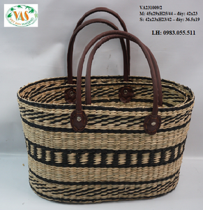 Bolsa de compras de PP Sedge de alta calidad superventas 2024 con dos asas Diseño de bolso informal Tipo de cierre abierto Vietnam OEM ODM - Product Image 3