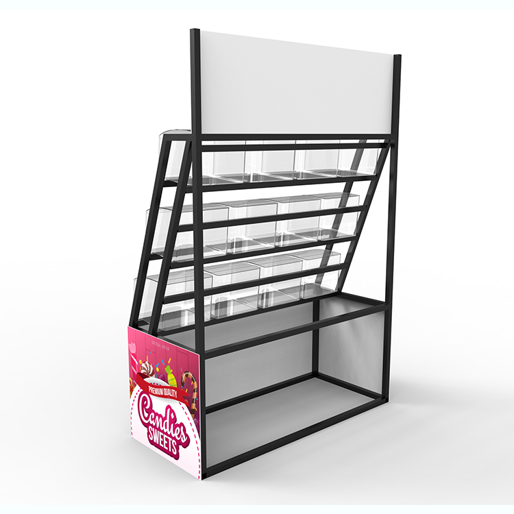 Apache Customized Light Duty Metal Supermarket Candy Rack Storage Stand 3 Shelves Custom Logo for Candy Shops Bakeries Grocery — view 4