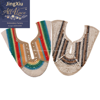Empeigne de chaussure vintage multicolore ajourée au crochet, patch en dentelle ethnique tissé à la main pour sandales et mules style bohème, fourniture d'usine