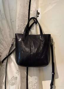 Vegetable-<b>Tanned</b> First-Layer Cowhide Handmade Vintage Versatile Dual Shoulder Eco-Friendly Waterproof Women's Genuine <b>Handbag</b> - Product Image 3