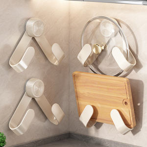 Suction Cup Pot Lid Holder Wall <b>Mounted</b> No Drill Kitchen Storage Rack Cutting <b>Board</b> Holder Hanging Organizer - Product Image 1