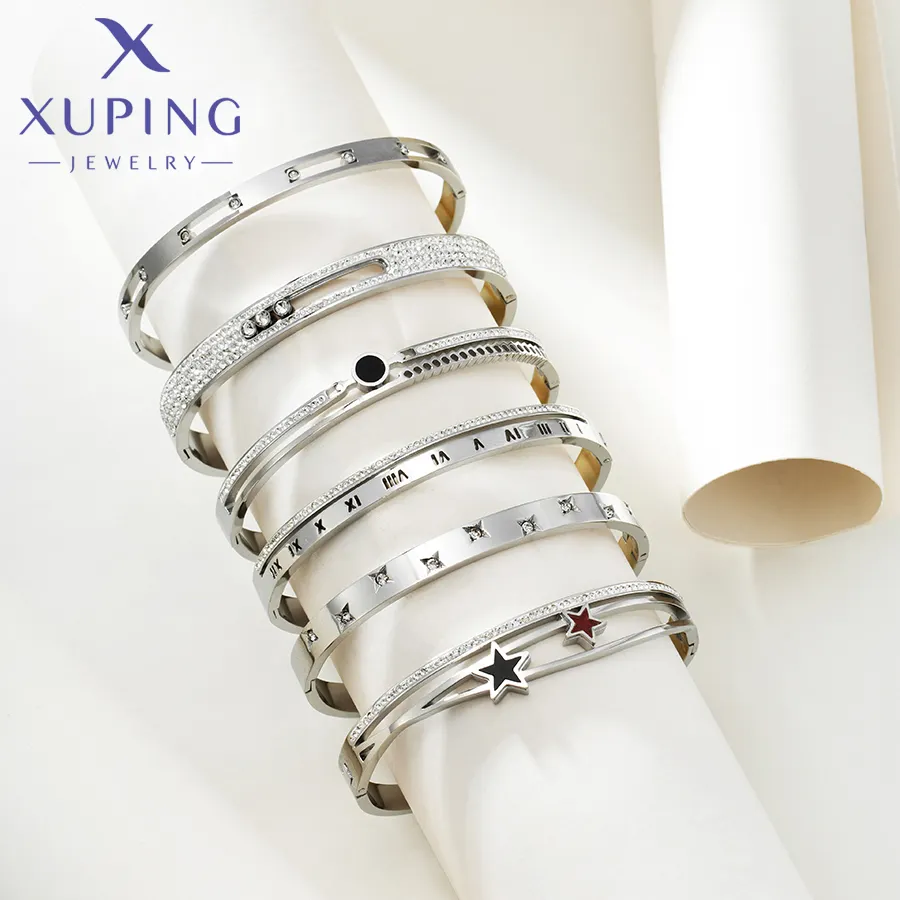 TTM xuping Luxus Herz Retro Zirkon Gold Farbe Edelstahl Diamant Armbänder & Armreifen Zubehör für Frauen