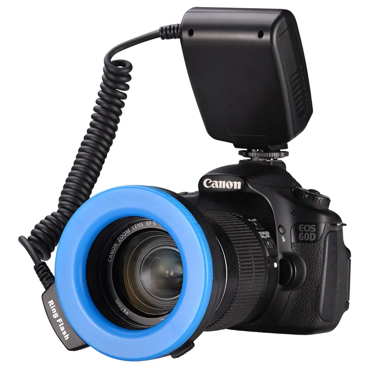 3000k-15000k camera macro ring flash light high quality external lighting camera flash lights with LCD display