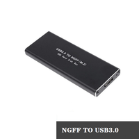 Carcasa USB 3.0 para SSD M.2 NGFF, Caja Externa para Disco Duro SSD M.2 con Clave SATA B, Adaptador Portátil de Aluminio de 5 Gbps para Laptop y PC