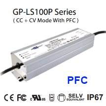 Convertisseur AC/DC monocanal Glacial Power LS100P 12V 8300mA 100W LED Driver CV CC PFC IP67 - Product Image 1