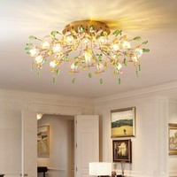 Lustre créatif à motifs fluides, design floral, or, luxe, plafonnier en cristal pour salon, mariage