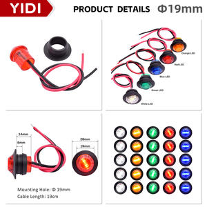 Luce Diurna a LED da 19mm con Cavo in Plastica Blu, Giallo, Bianco, Verde, Rosso, Indicatore di Direzione e Segnale di Avvertimento per Auto - Product Image 2