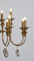 Candelabros de vela de cristal Vintage clásico, iluminación de 6 luces, lámpara colgante de techo para decoración elegante