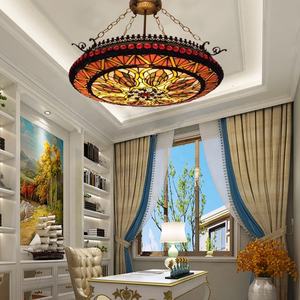 Lámpara Colgante de Vidrio Tiffany LED de 18 Pulgadas, Estilo Europeo y Americano, Hecha a Mano, Soldada con Estaño, Luz Blanca Cálida Suave, Voltaje Universal, 2 Años de Garantía - Product Image 5