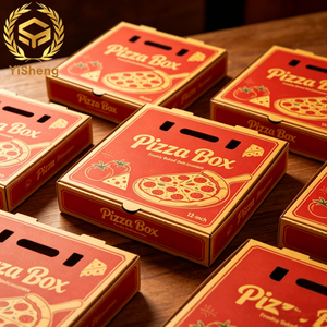 Boîte à pizza en <span class=keywords><strong>carton</strong></span> ondulé de qualité <span class=keywords><strong>alimentaire</strong></span>, avec logo de marque personnalisé, conteneur <span class=keywords><strong>alimentaire</strong></span> respectueux de l'environnement - Product Image 2