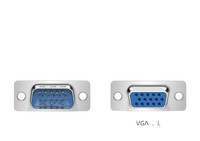 Connecteur VGA 3 rangées mâle et femelle, interface DB15, coque en fer