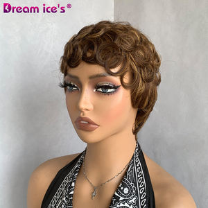 วิกผมแท้แบบบราซิลผมหน้าม้าสำหรับผู้หญิงผิว<span class=keywords><strong>ด</strong></span>ำ<span class=keywords><strong>เครื่อง</strong></span>ตั<span class=keywords><strong>ด</strong></span>แบบพิกซี่ - Product Image 1