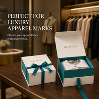 Scatola per Abbigliamento Personalizzata a Forma di Libro, Scatola per Indumenti con Fiocco e Nastro, Logo e Dimensioni Personalizzabili