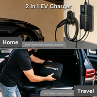 Nouveau chargeur EV GUWIEYG Wifi modèle 11 kW, type 2, 16 A, boîte de charge portable, câble de 5 m, prise Schuko, fonction de temporisation, domicile, 380 V