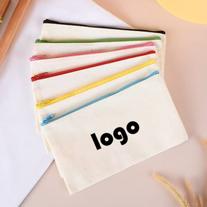 <span class=keywords><strong>X415</strong></span> pour l'exportation, sac à fermeture éclair en toile vierge en stock, trousse de maquillage tendance, trousse à crayons à fermeture éclair, personnalisable - Product Image 3