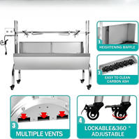 Grill Rotisserie Commercial Électrique en Acier Inoxydable 50KG pour Agneau, Porc, Cochon, Barbecue au Charbon de Bois