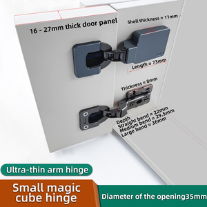 Bisagras Hidráulicas Ocultas Consun Auto Soft Close para Muebles de Cocina, Ajustables, Negras, con Cierre Suave - Product Image 2