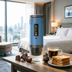 เครื่องชงกาแฟเอสเพรสโซแบบพกพา มัลติแคปซูล 3-in-1 พร้อมระบบทำความร้อนอัตโนมัติ ใช้งานง่ายเพียงปุ่มเดียว เหมาะสำหรับการเดินทางเพื่อธุรกิจ ใช้ในรถยนต์ได้ ผลิตจากโรงงานโดยตรง - Product Image 1