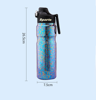 Bouteille isotherme sport premium en titane pur de 650 ml avec double ouverture et paille en titane, boîte cadeau, logo personnalisé, vente en gros