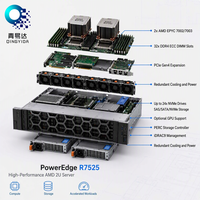 Serveur Rack 2U PowerEdge R7525 Double EPYC DDR4 PCIe 4.0 NVMe pour l'IT d'entreprise, Configuration Personnalisée, Testé