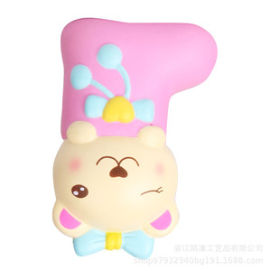 Cute Cartoon <b>Bear</b> In <b>Pink</b> Boot Silicone Squishy Toy Soft Promotional Gift For Events - Product Image 3