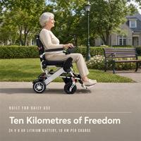 Fauteuil roulant électrique pliable en alliage d'aluminium pour seniors, capacité de charge 150 kg, batteries au lithium