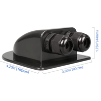 Passe-câble solaire double en ABS noir résistant aux intempéries, câble courbé pour tous types de câbles pour camping-car