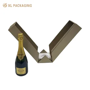 厂家定制豪华花式纸包装酒盒批发纸板可折叠磁性单酒盒