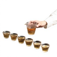 Ensemble de tasses à thé Kung Fu Ss Phnom Penh avec couvercle, 200 ml, verre cristallin résistant aux hautes températures, design japonais moderne, pour la maison et le bureau