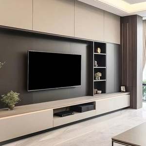Modern Full <b>Wall</b> <b>TV</b> <b>Cabinet</b> for Living Room Wooden Furniture with Storage Feature Panel Wood Style - Product Image 2