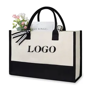 Mother's Day Gifts Canvas Initial Tote Bags and Makeup with Adjustable Strap Mothers Day Birthday Gifts for Mom