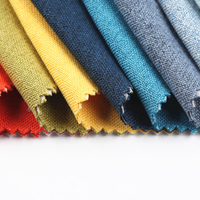 Tissu d'ameublement en microfibre tricoté chaîne aspect lin pour rideaux et canapés, style moderne, vente en gros